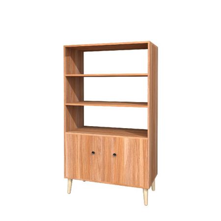 Picioarele bibliotecii sunt în culoarea lemnului plutitor, rotund, oblic. Înălțimea este de 15,5 cm. Putem modifica înălțimea bibliotecii. Versiunea stângă și dreaptă avea inițial 120,0 cm și poate fi redusă la mai puțin de 60 cm. Se pot folosi diferite culori de lemn laminat.